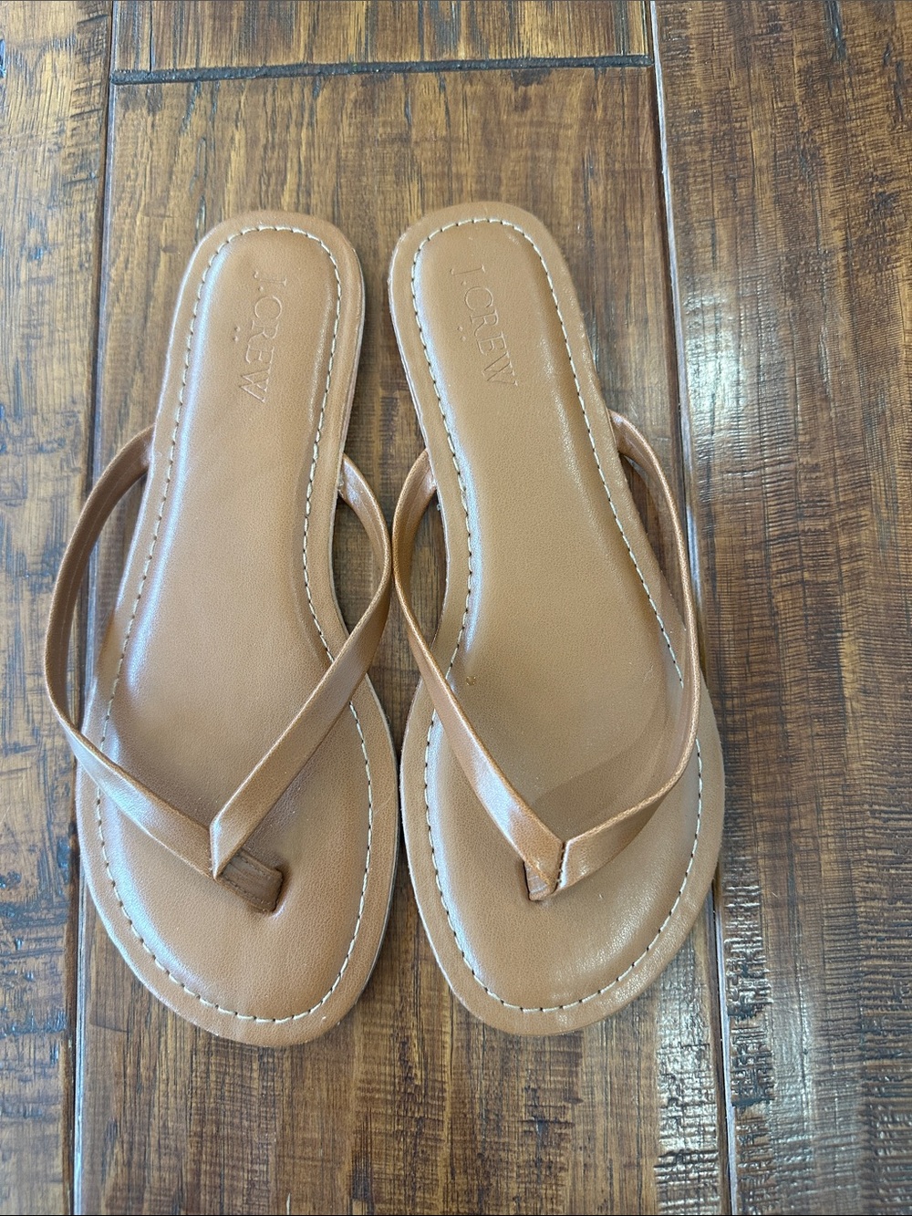 Lot of 2 J. Crew Women's Easy Summer Flip Flop Sandals in Black and Tan - Picture 7 of 9